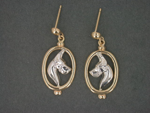 Earrings Oval With Great Dane