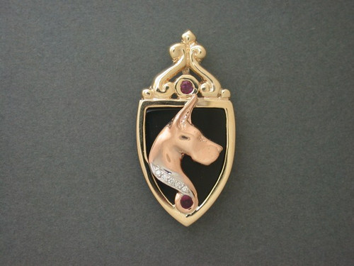 Frame Shield W Great Dane Pendant