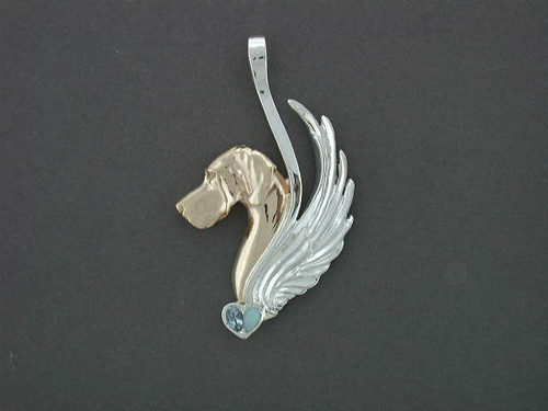 Frame Snake Feather With Great Dane Pendant