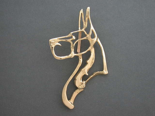 Great Dane Head Cutout Lrg L Pendant