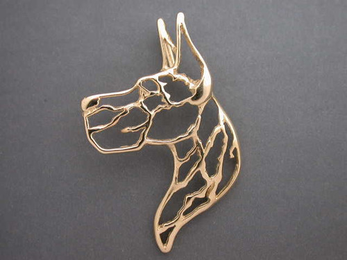 Great Dane Head Cutout Med L Pendant