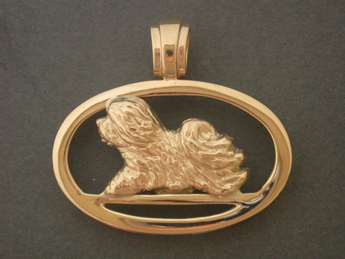 Frame Oval W Havanese Pendant