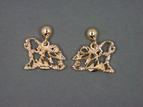 Havanese Earring Full Body Cutout L&R