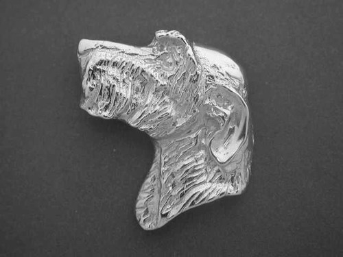Irish Wolfhound Head L Silver Pendant