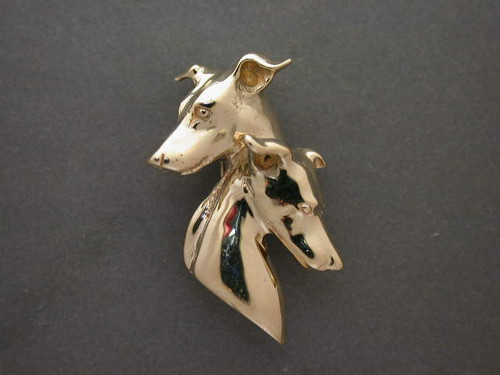 Italian Greyhound Head Dbl L&R Pendant