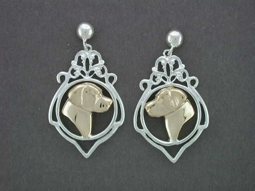 Earrings Antique With Labrador
