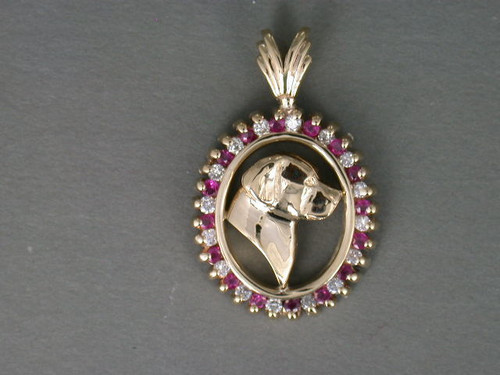 Frame Oval Top W Diamond & Lab Pendant