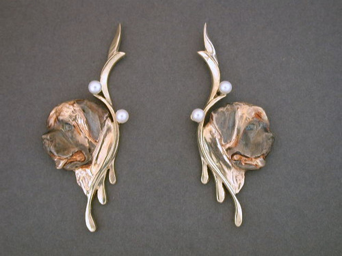 Earrings Drip Frame Pearls With Mastiff