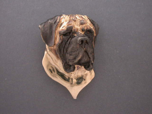 English Mastiff Head Front View Lrg Pendant