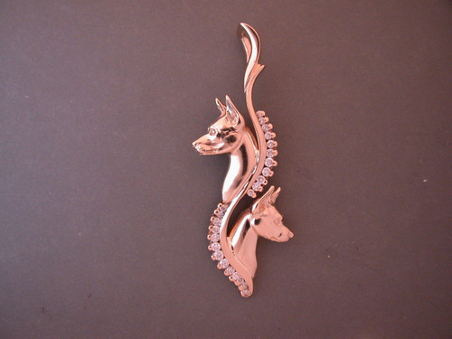 Frame Snake Diamond 2 Sides Miniature Pinscher Pendant