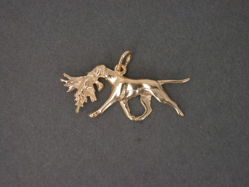 English Pointer With Duck In Mouth Pendant