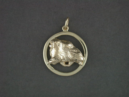 Frame Cir Round Flat Pomeranian Pendant