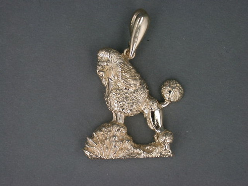 Poodle Full Body On Rock Pendant