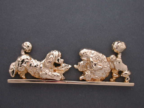 Poodle Full Body Pair Playing Pendant