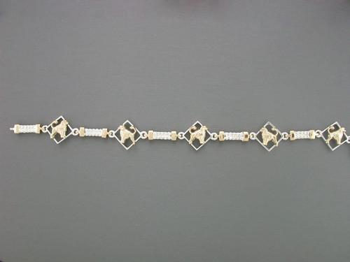 Bracelet Dbl Rope Twisted And End Caps With Portuguese Water Dog