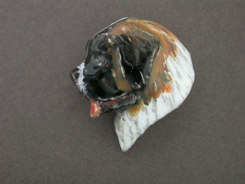 Saint Bernard Head Enamel Pendant