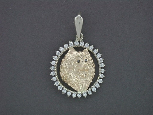 Frame Cir 3 Prong With Samoyed Pendant