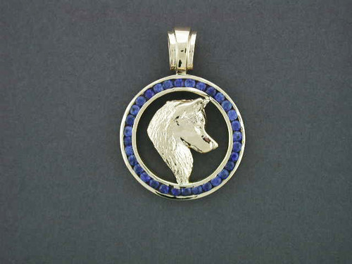 Frame Circle For Stones With Siberian Husky Pendant