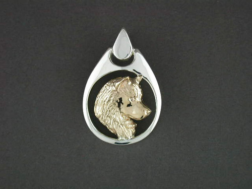 Frame Tear Drop With Siberian Husky Pendant