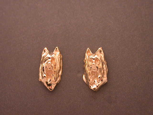 Silky Terrier Front View Tiny Earrings L&R