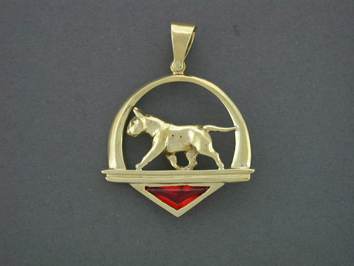 Frame Cir Pedestal Trian With Bull Terrier Pendant