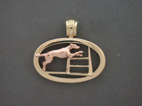 Frame Oval Slim For Onxy With Vizsla  Full Body Jump Hurdle Sm R Pendant