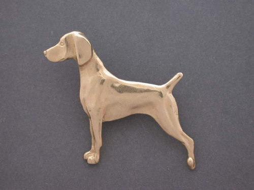 Weimaraner Full Body Stacked L Broach