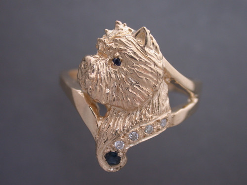 West Highland Terrier Ring Split W Stone
