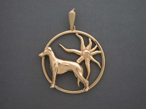 Frame Cir Round Rim W Whippet Pendant