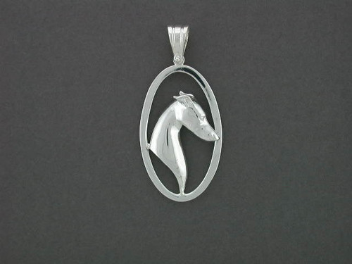 Frame Contemporary Oval Thick With Whippet Pendant