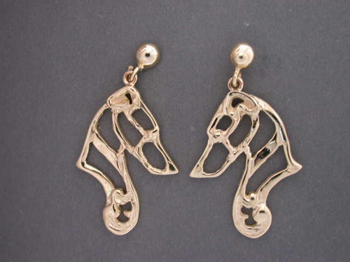 Whippet Earrings Head Cutout L & R