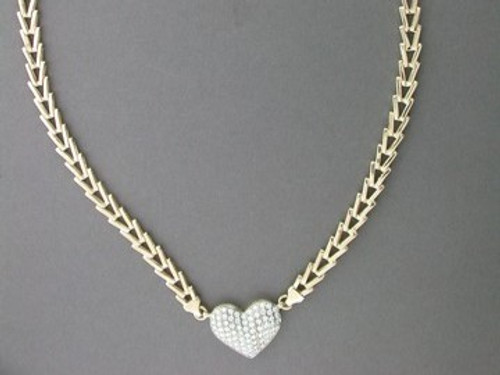 Necklace Heart With Diamonds