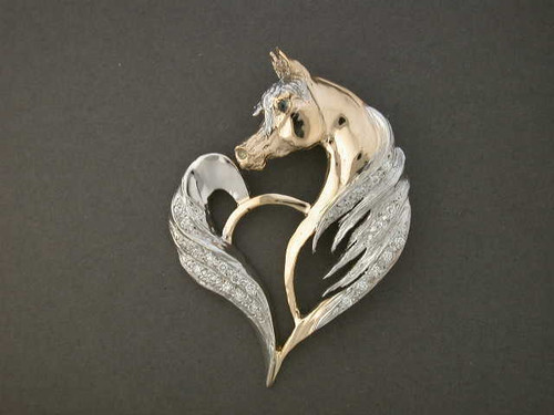 Arabian Horse Cutout With Diamond Pendant