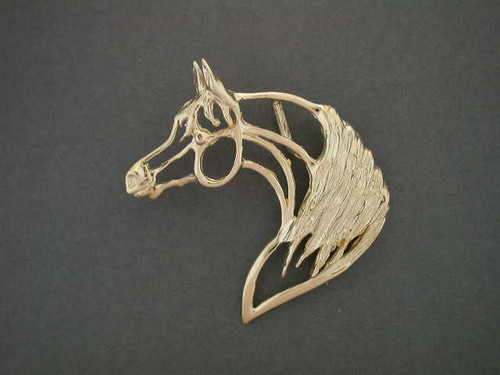 Arabian Horse Head Mane Forward Cutout L Lrg Pendant