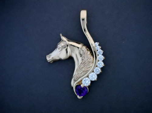 Frame Snake W Heart And Arabian Horse Pendant