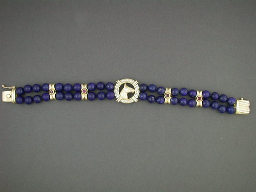 Bracelet Stone Lapis With Stone And Quarter Horse