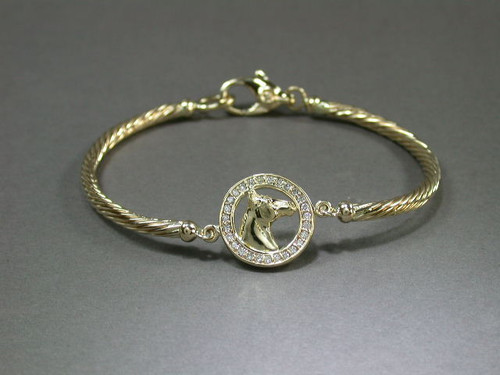 Bracelet Twisted Cable Diamonds With Quarter Horse