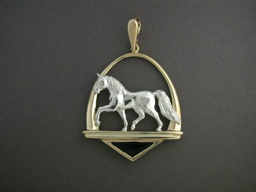 Frame Arc Triangle Pedestal With Quarter Horse Pendant