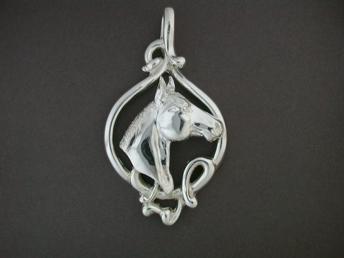 Frame Cleff With Quarter Horse Silver Pendant