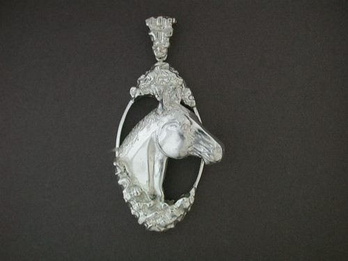 Frame Nugget With Quarter Horse Silver Pendant