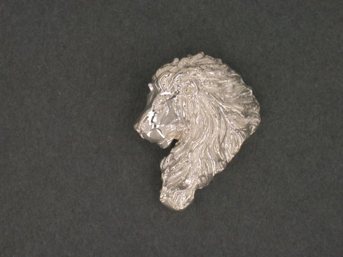 Lion Head 3.4 View Med L Silver Pendant