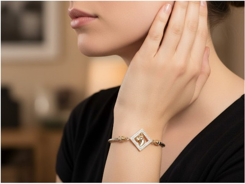 Bracelet Twisted Cable Regtangular With Boxer