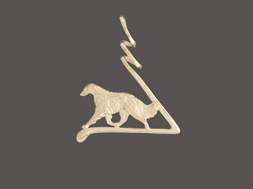 Frame Spring With Borzoi Pendant