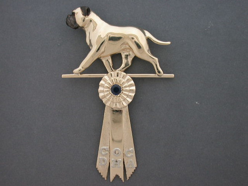 Rosette With Full Body  Bullmastiff Pendant