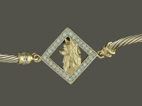 Bracelet Twisted Cable Square With Chinese Crested