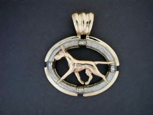 Frame Afri Oval With Great Dane Right Pendant