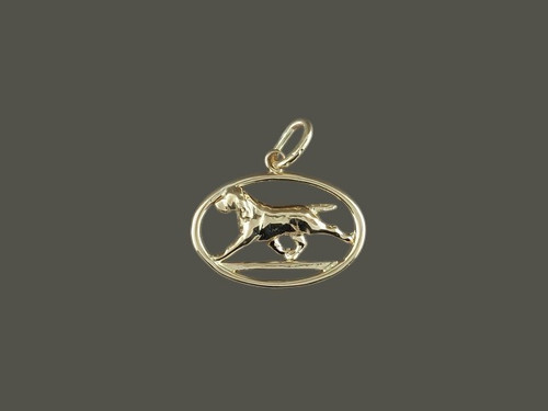 Frame Oval Wire With Bracco Italiano Pendant