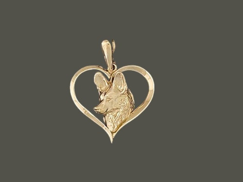 Frame Heart Thin With Pembroke Welsh Corgi Pendant