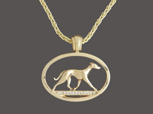 Frame Oval With Stone And Whippet  Pendant