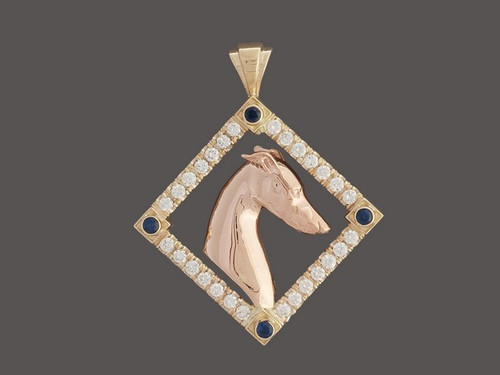Frame Square Custom With Whippet Custom  Pendant